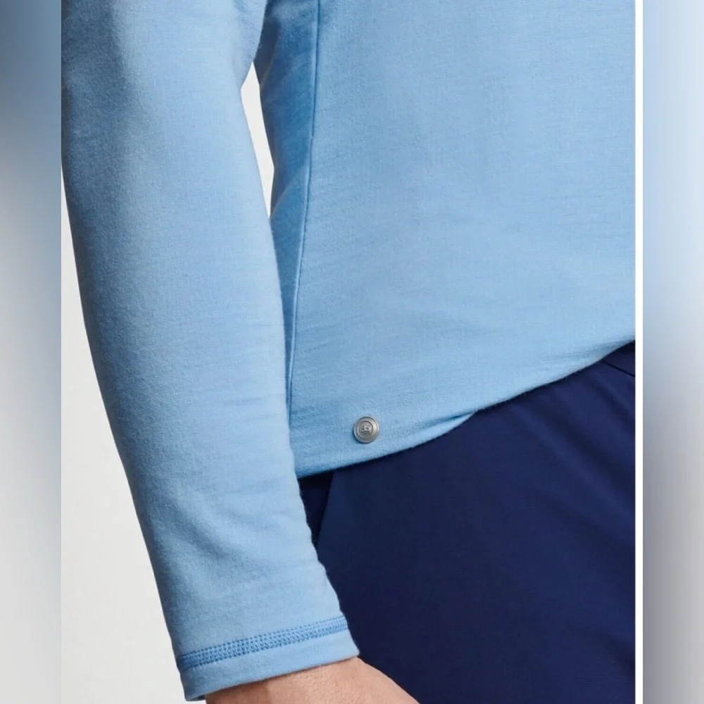 Peter Millar Channel Blue Excursionist Flex Performance Quarter-Zip Light - Picture 4 of 5